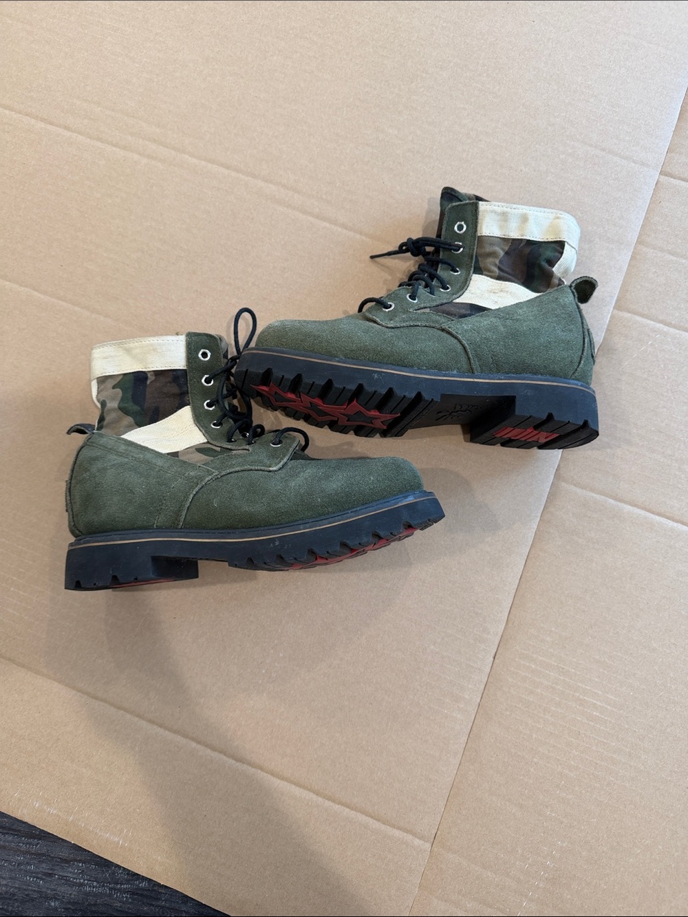 Iijin Women’s green combat boots